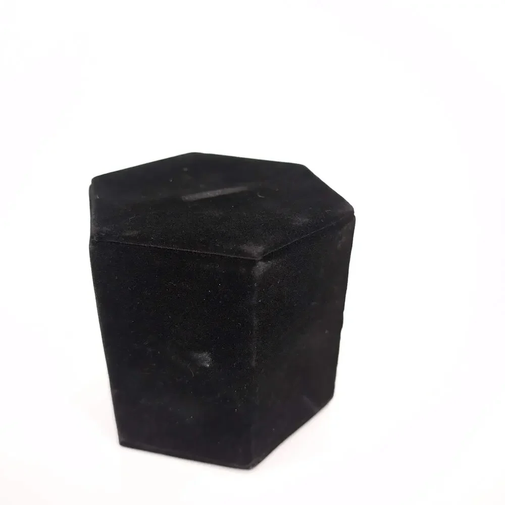 Black Velvet Hexagon Jewelry Display Ring Earrings Pendant Necklace Riser - GUC